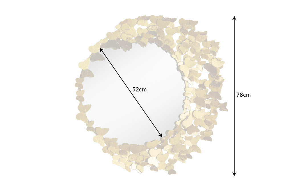 Mirror Butterfly Asymmetrical 78cm Metal Gold