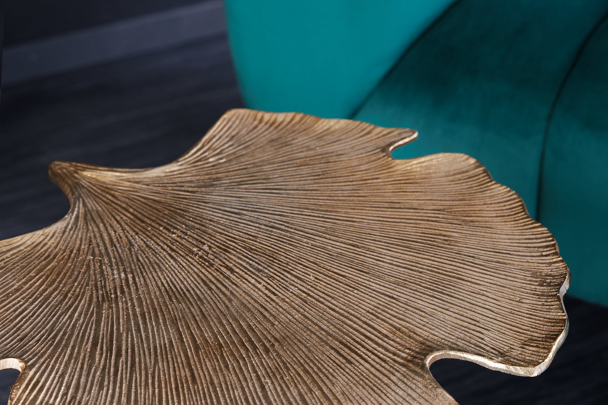 Side Table Ginkgo 53cm Metal Gold
