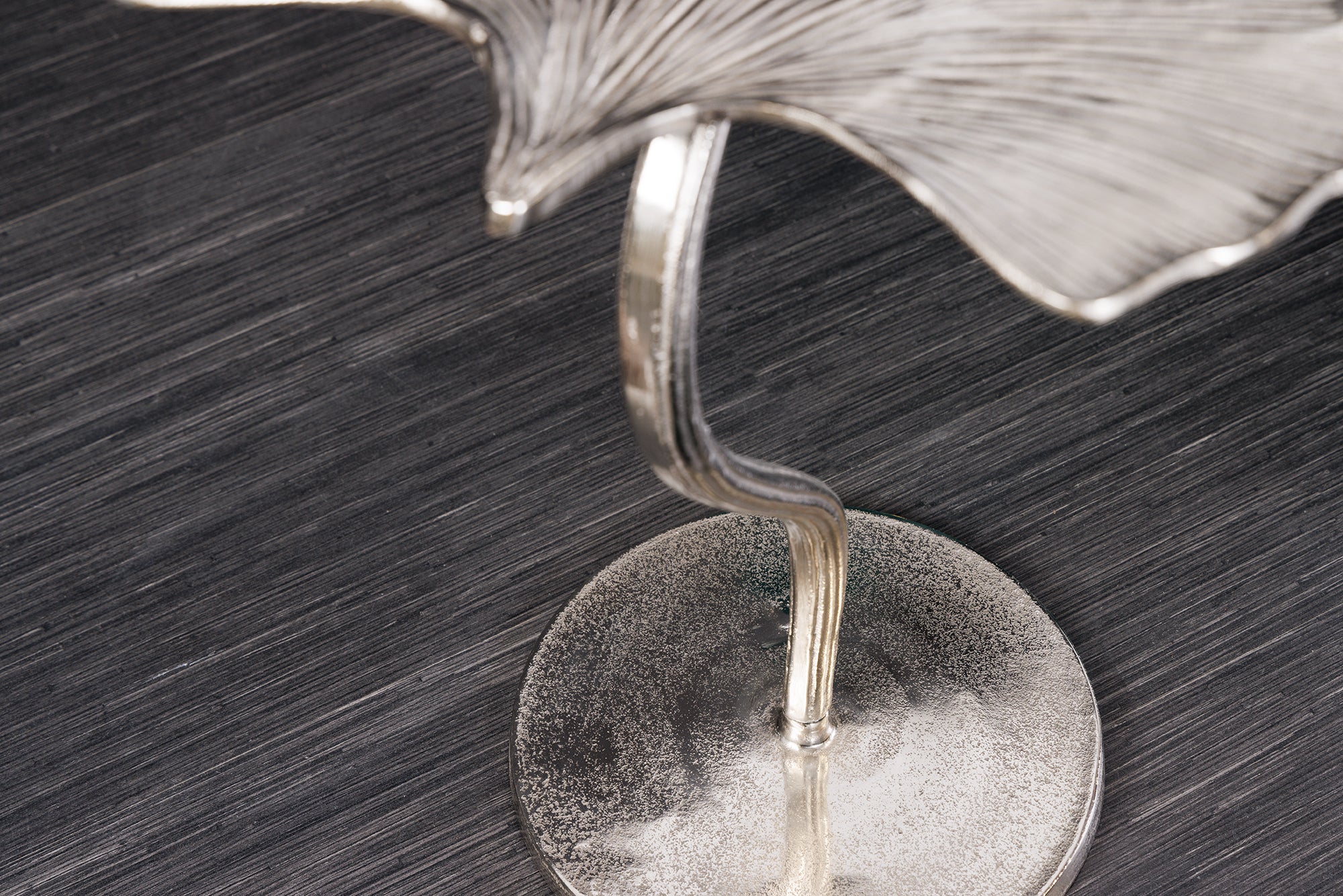 Side Table Ginkgo 55cm Metal Silver