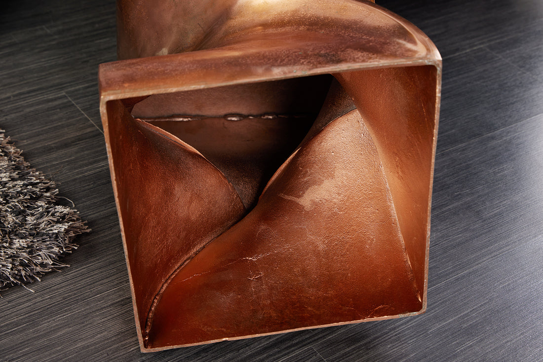 Side Table Twist 45cm Metal Copper