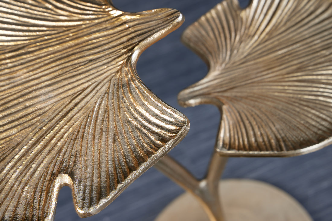 Side Table Ginkgo Double 56cm Metal Gold