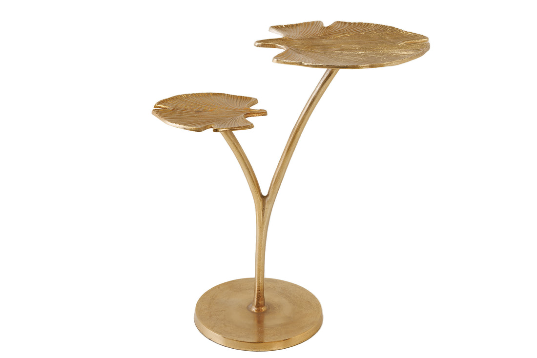 Side Table Ginkgo Double 56cm Metal Gold