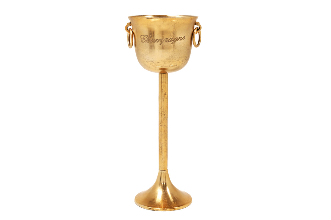 Champagne Cooler 80cm Metal Antique Gold