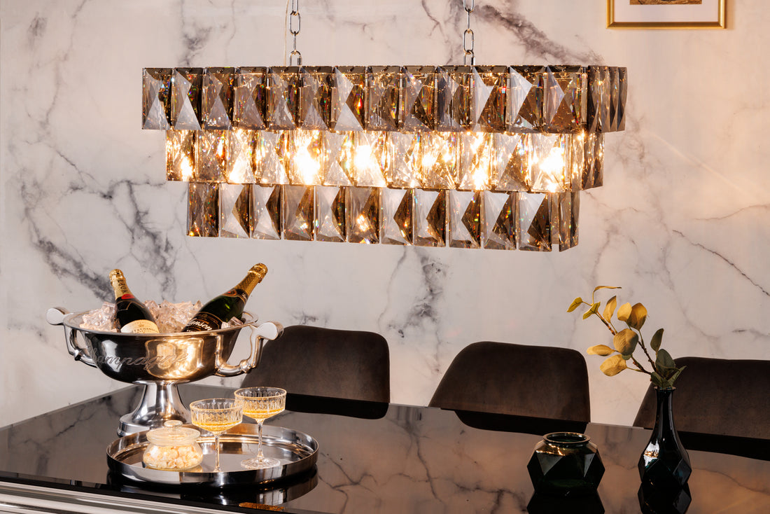 Hanging Lamp Crystal 90cm 5-lights Noble Grey