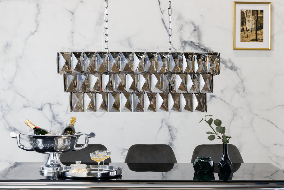 Hanging Lamp Crystal 88cm 5-lights Noble Grey