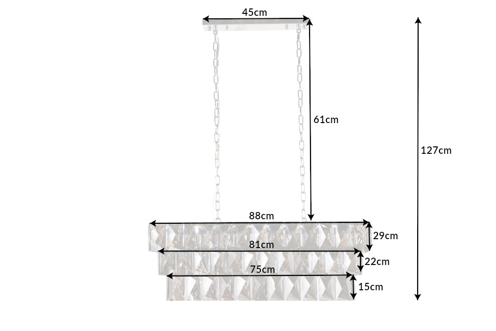 Hanging Lamp Crystal 88cm 5-lights Noble Grey