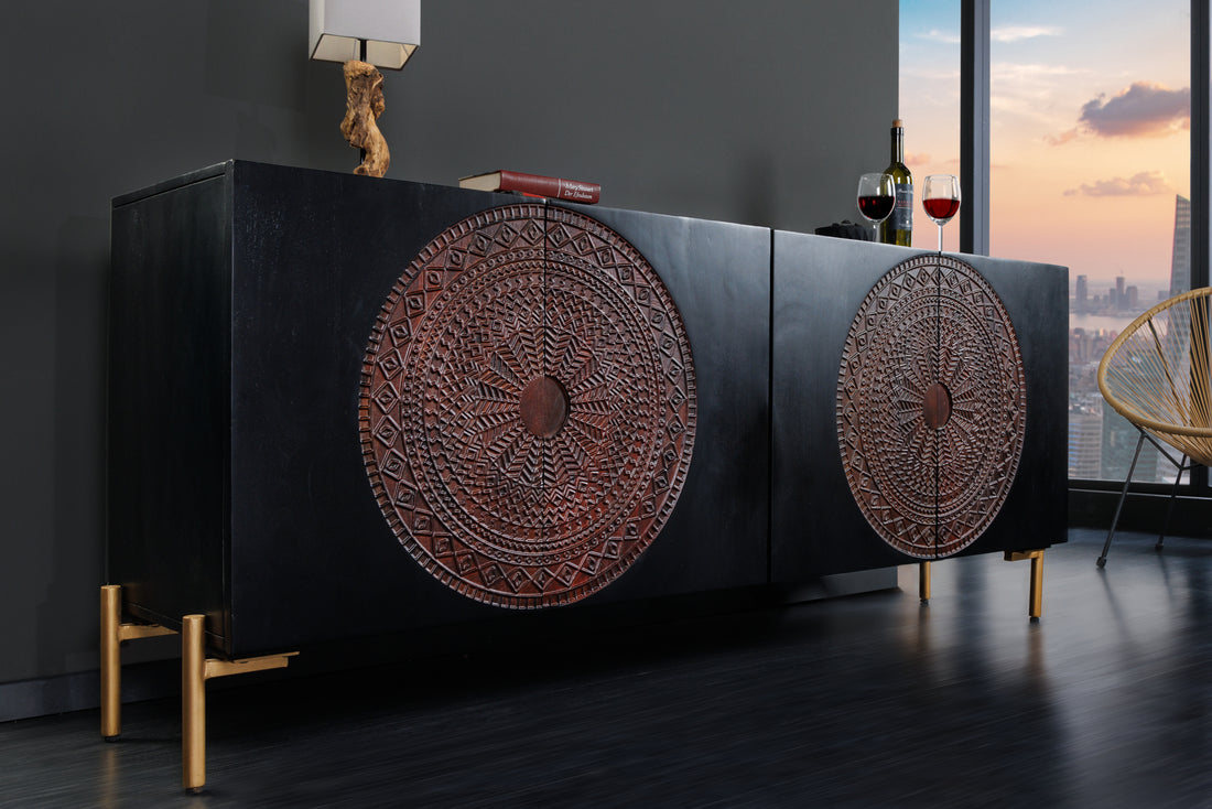 Sideboard Lotus 160cm Mango Wood Black