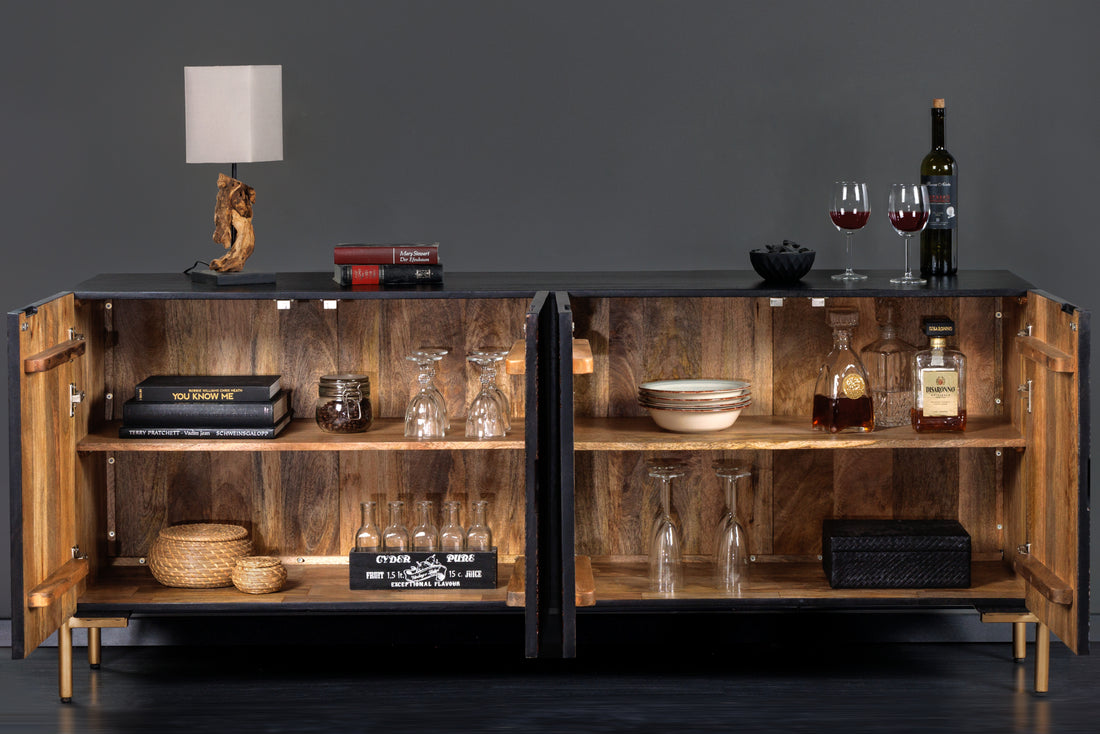 Sideboard Lotus 160cm Mango Wood Black